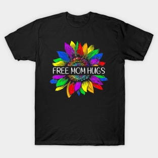 Free Mom Hugs Gay Pride LGBT Daisy Hippie T-Shirt